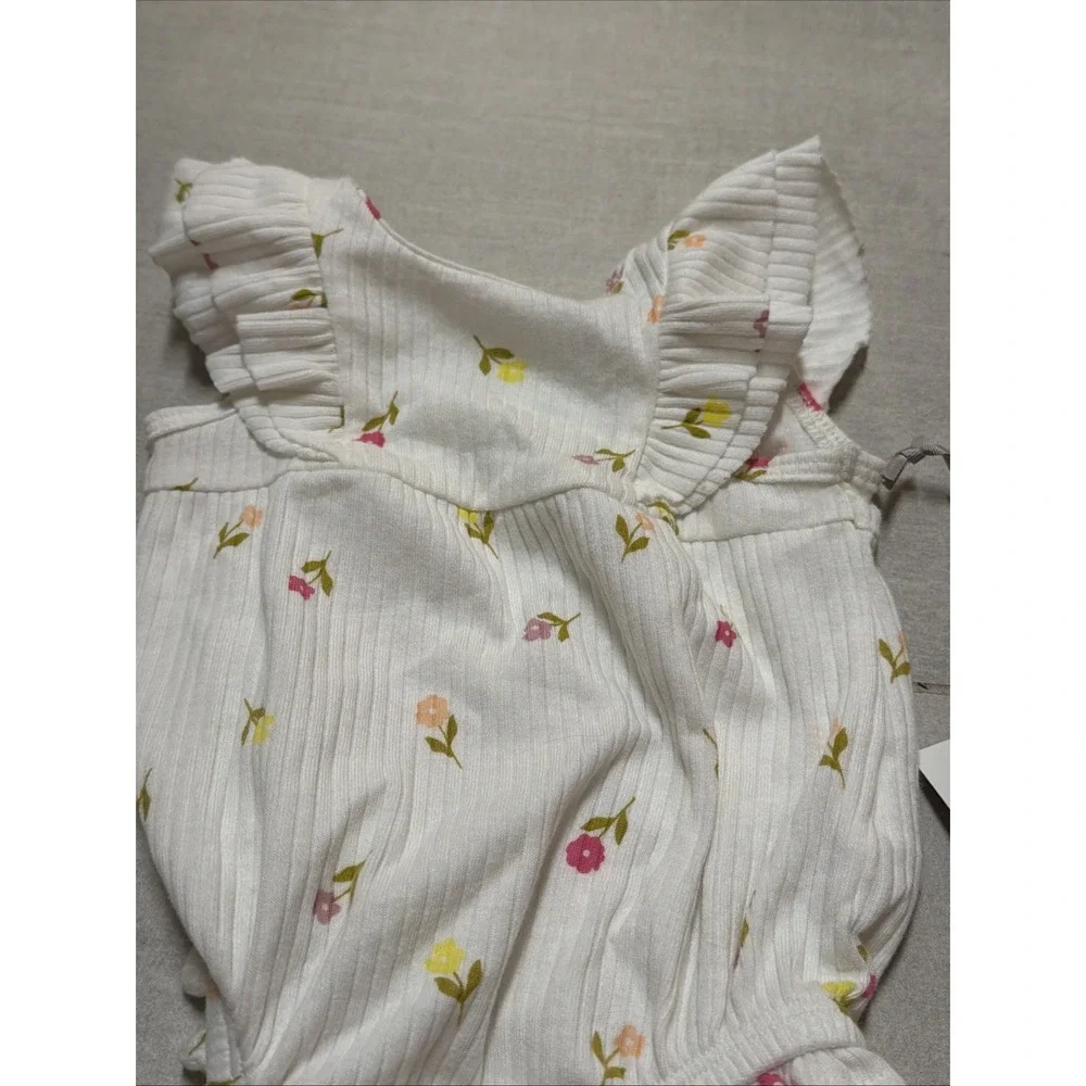 CLOUD ISLAND BABY Newborn CREAM FLORAL GIRLS SLEEVELESS ONE PIECE NWT
